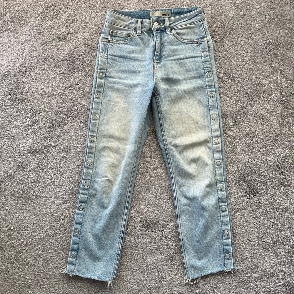 Topshop Women’s Blue Straight Leg Jeans